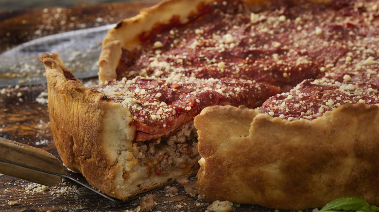 Chicago deep dish pizza