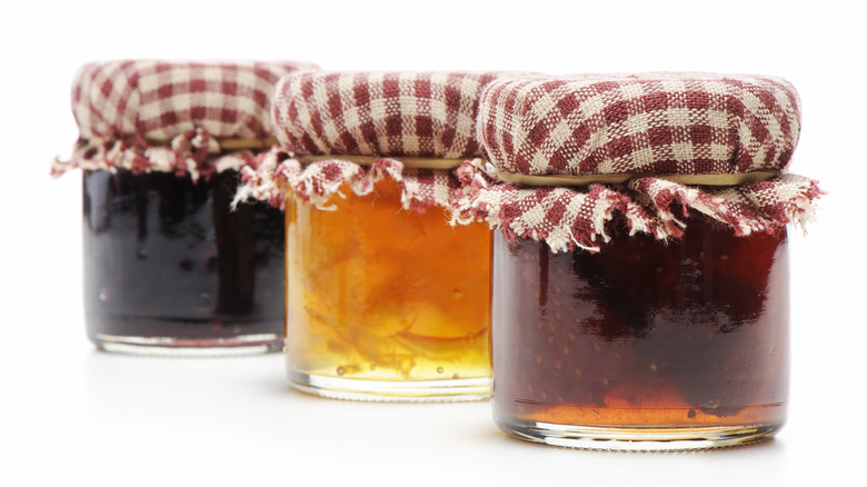 fruit jams in jars