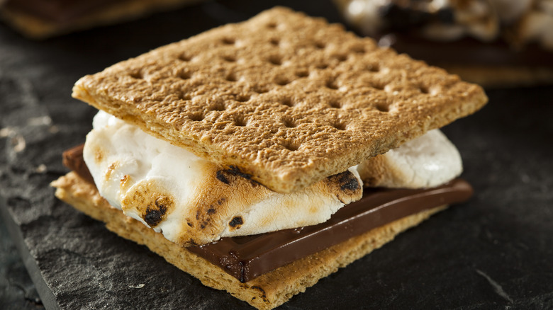 s'more on black surface