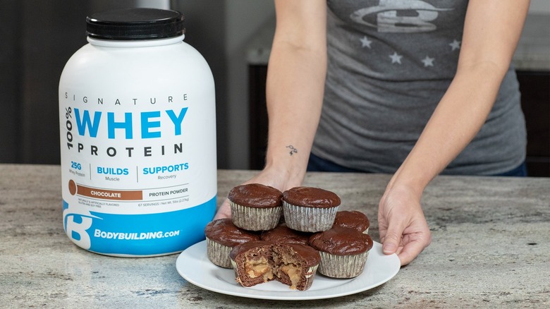 Chocolate protein powder muffins