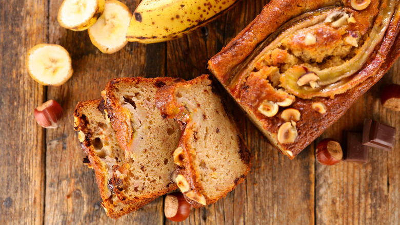 Nutty sliced banana bread