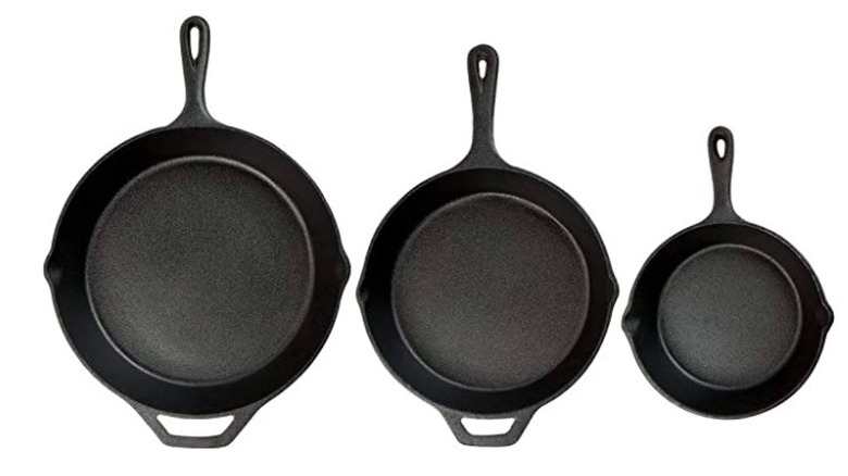 Three pack cast iron pans