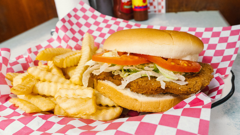 County fried steak sandwich