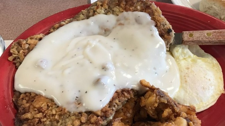 Chicken-fried steak with gravy