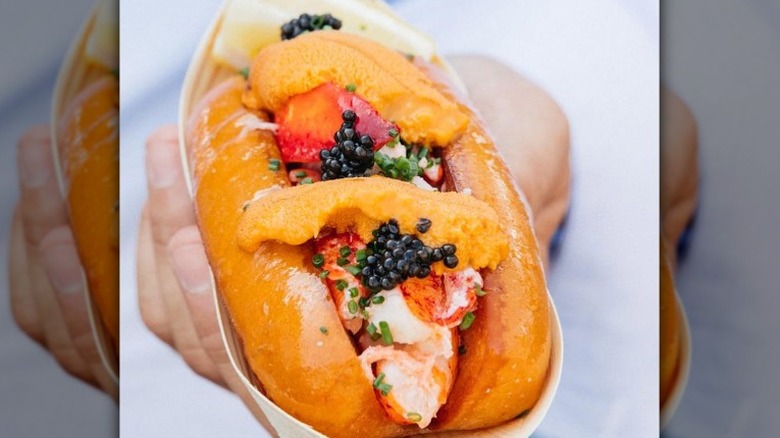 Lobster roll with caviar