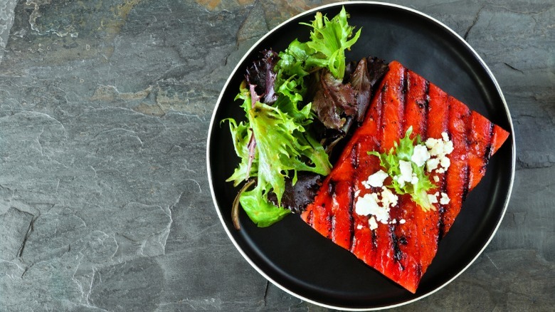 Grilled watermelon steak