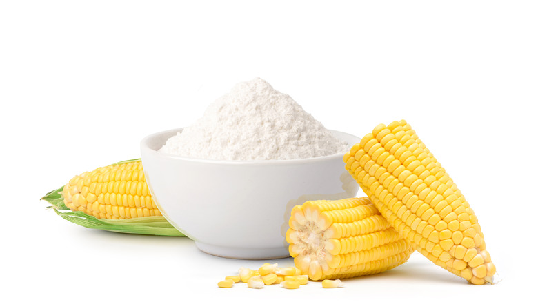 bowl of cornstarch with corn