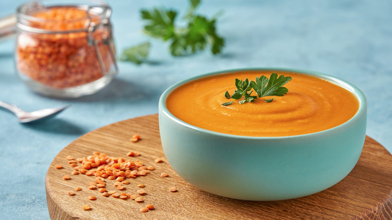 lentil soup in bowl