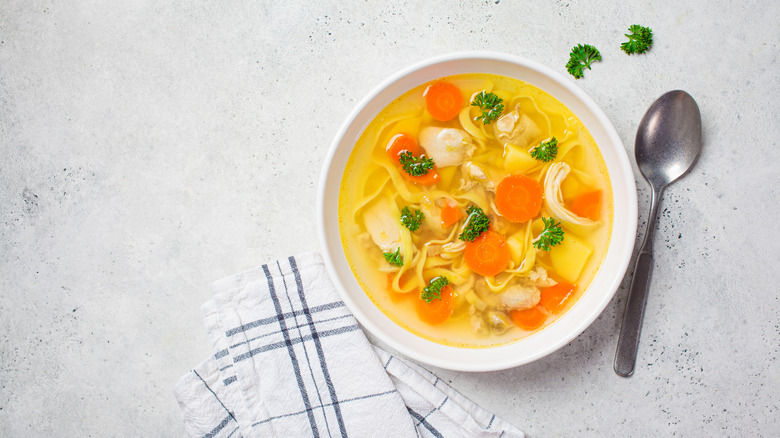 bowl of soup with pasta