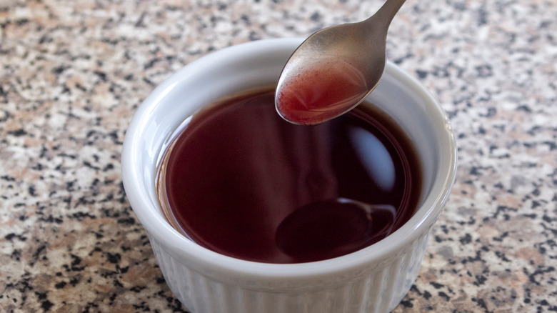 Red wine vinaigrette in ramekin