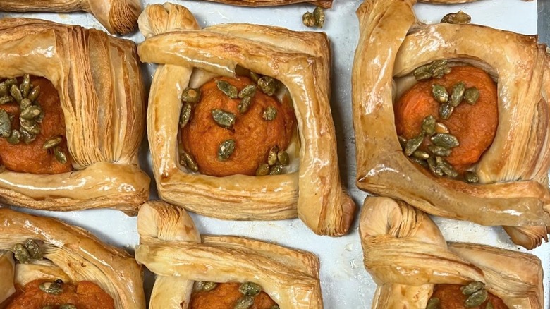 curry danishes in rows