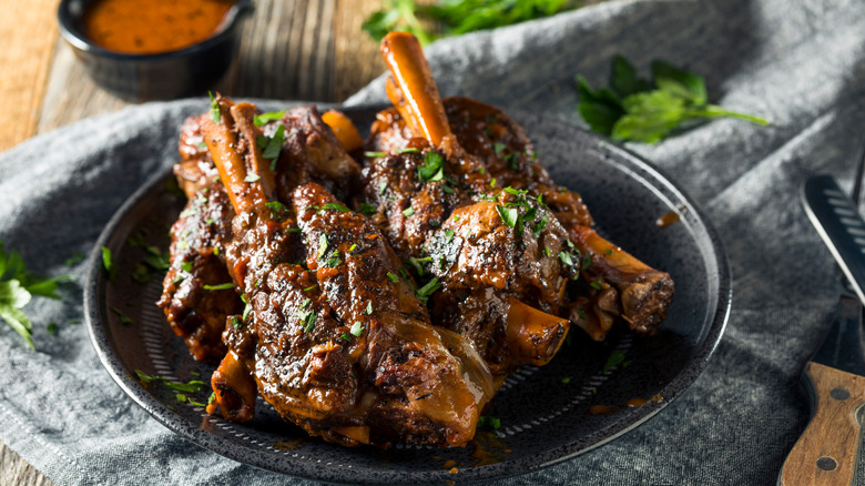 Braised lamb shanks