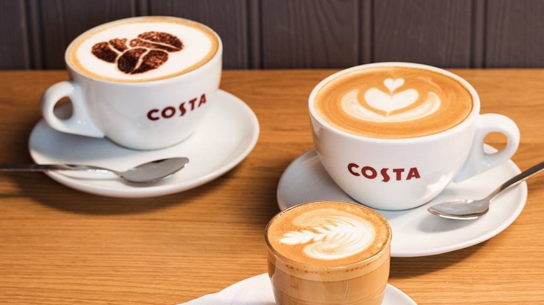 Three Costa coffees