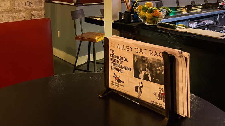 Alley Cat Lounge cocktail menu