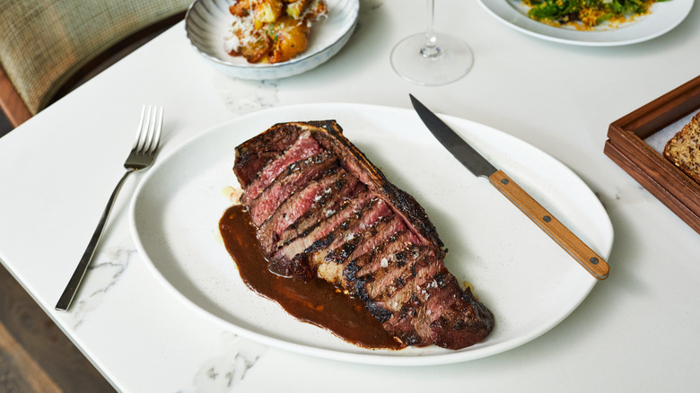 Wood-grilled strip steak