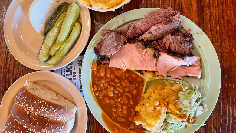 Barbecue brisket and turkey platter