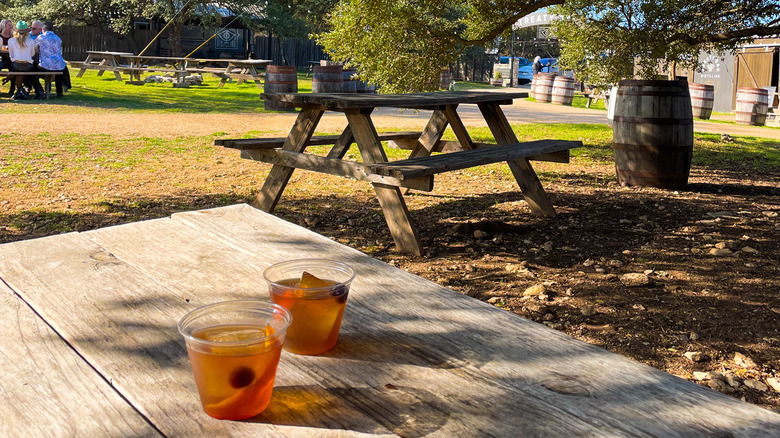 Old Fashioned drinks on table