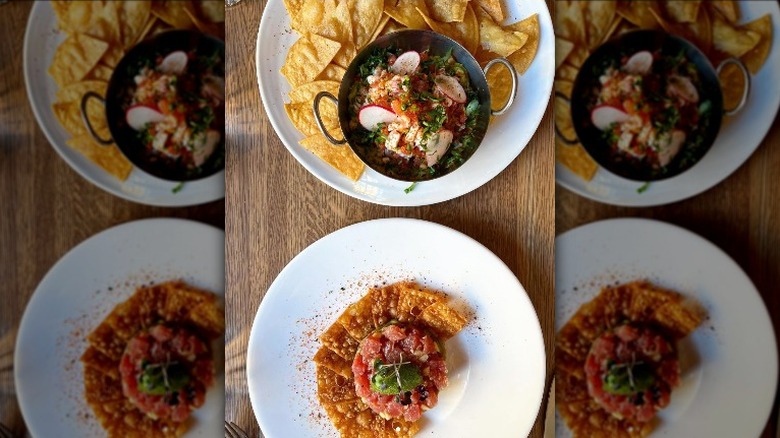 Ceviche and tuna tartare