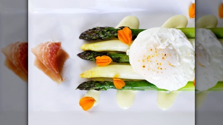 Roasted Asparagus, Egg Yolk Vinaigrette