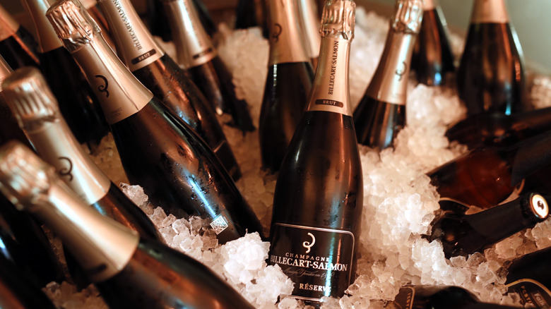 Champagne Billecart Salmon bottles on ice