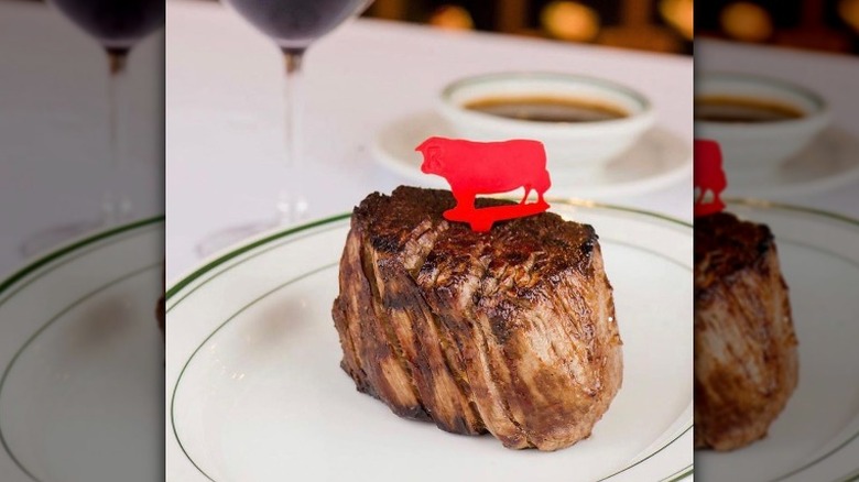 Filet mignon with logo