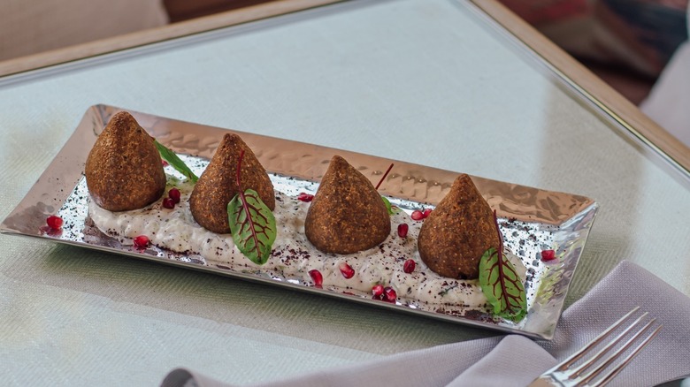 Beef kibbeh on plate