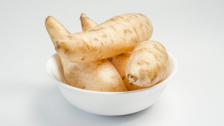 Yacon tubers in a bowl