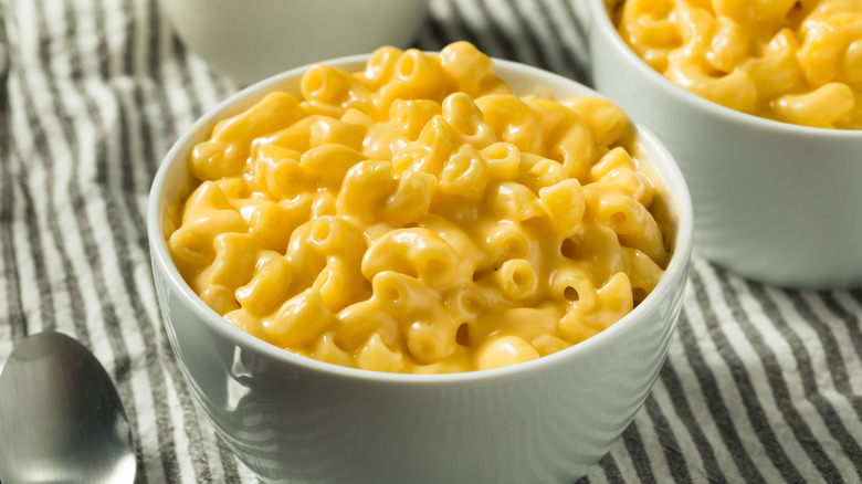 Macaroni and cheese in bowls