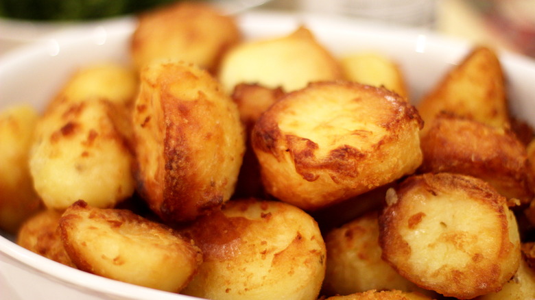 Roasted potatoes in bowl