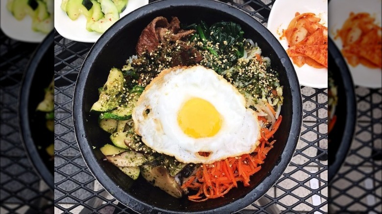 Traditional bibimbap dish