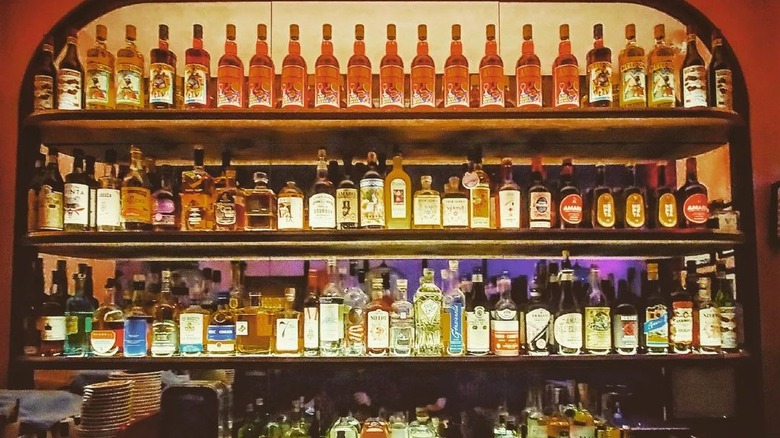 Liquor selection at Bar Mario