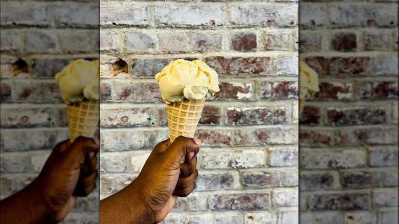 Hand holding Gerly's ice cream