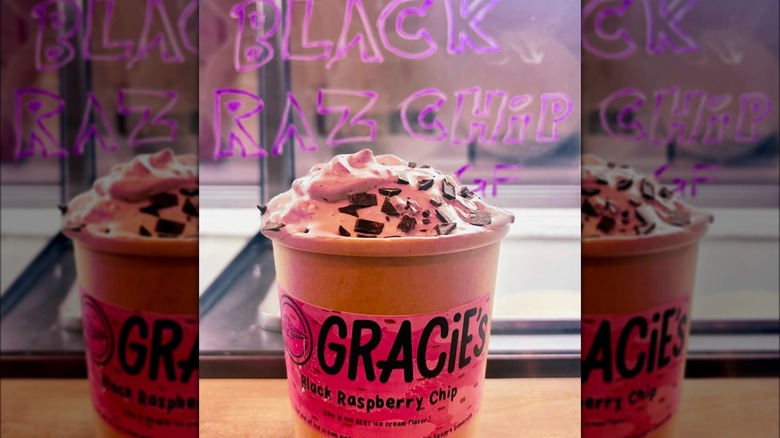 Black raspberry chip ice cream