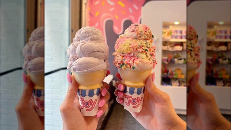 Two ice cream cones