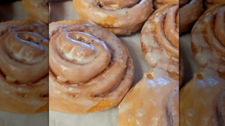 Freshly baked honey buns