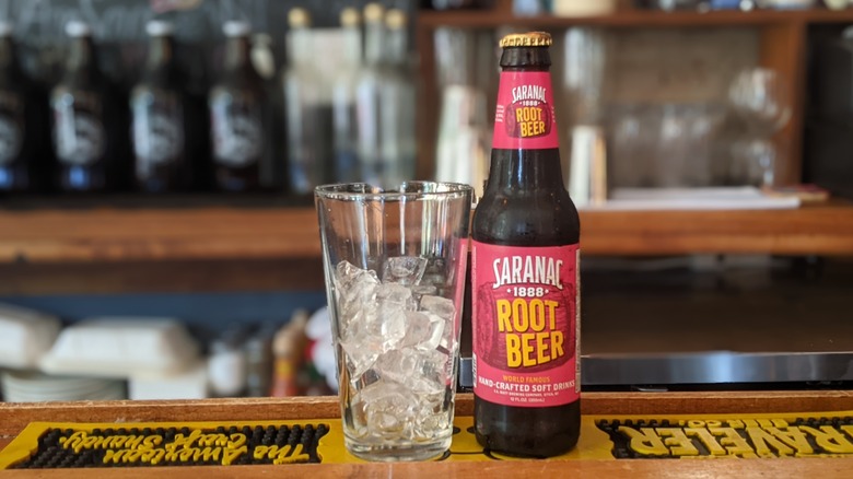 Saranac root beer bottle