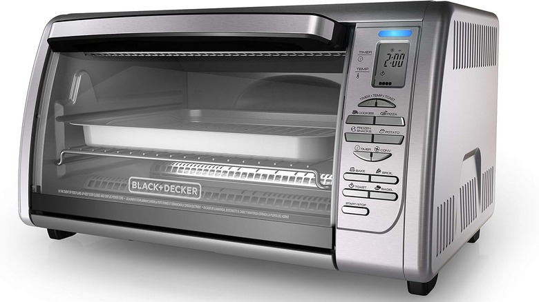 Black and Decker countertop convection toaster oven on white background