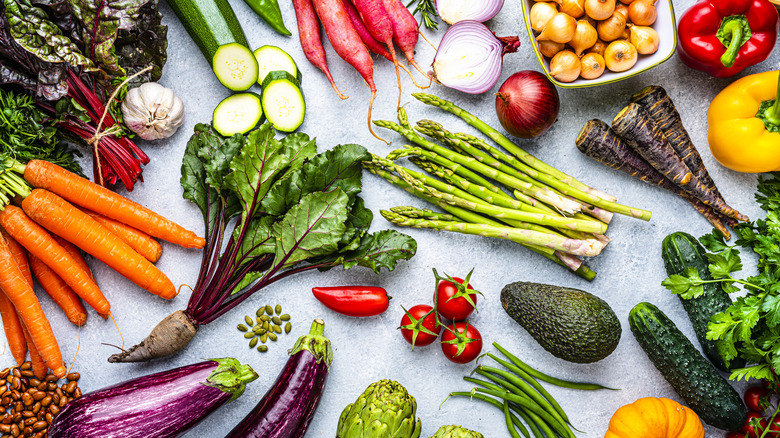 Carrots, beets, asparagus, and other vegetables