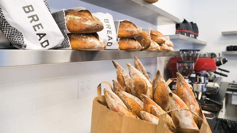 Fresh made sourdough loaves 