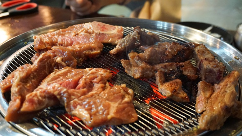 Korean barbecue on the grill