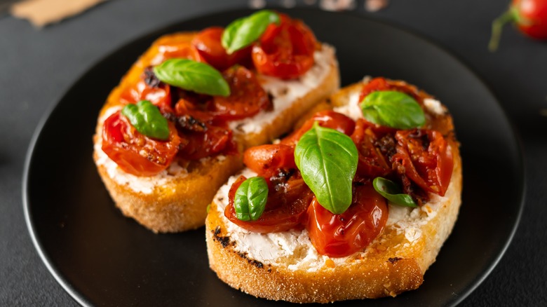 bruschetta on plate