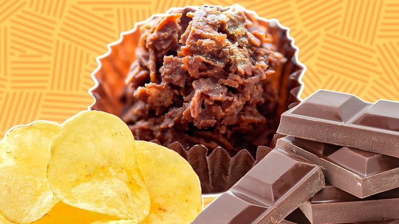 Chocolate and potato chip clusters 
