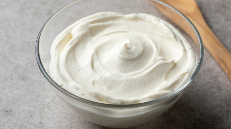 Creme fraiche in bowl