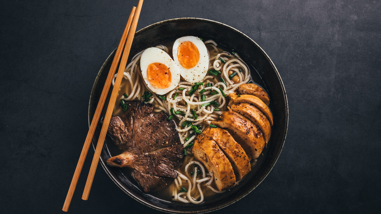 Ramen with chopsticks