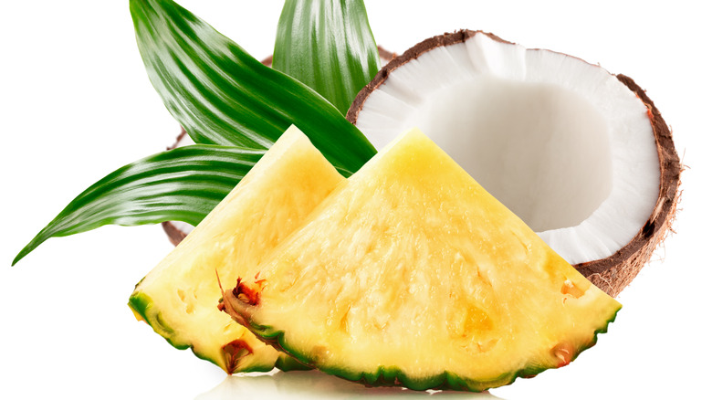 coconut and pineapple slices