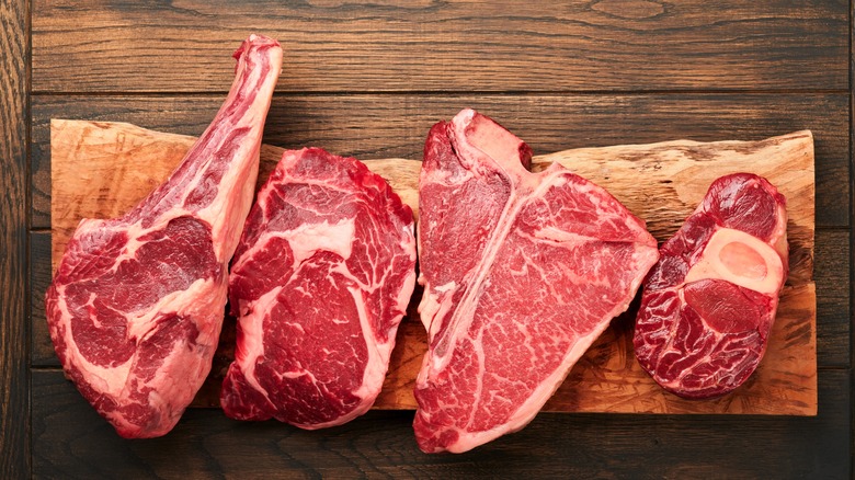 various prime steaks