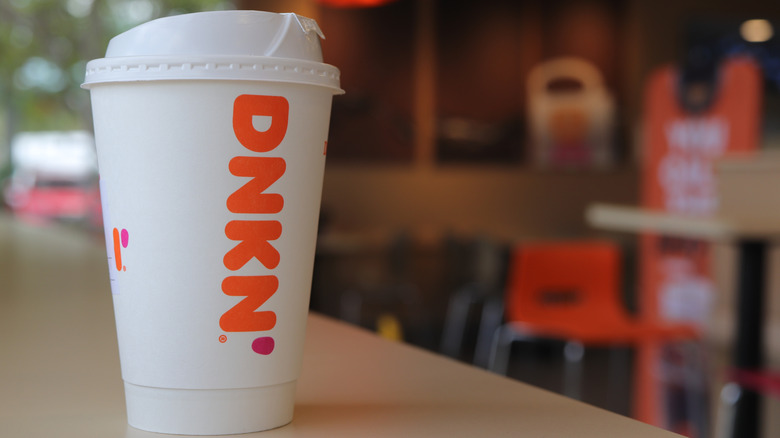 cup of coffee from Dunkin'