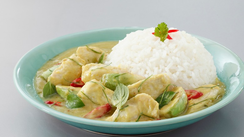 Thai green curry with rice
