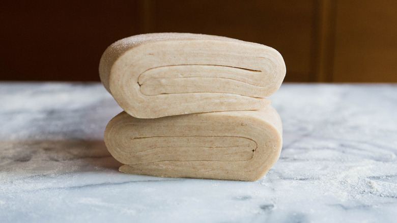 envelope folded laminated dough