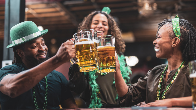 Toasting beers at St Patrick's Day celebrations